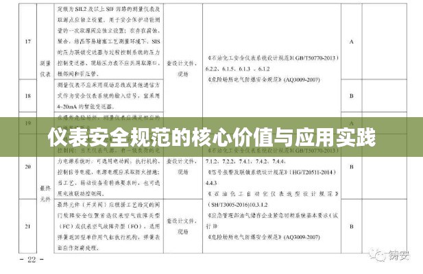 仪表安全规范的核心价值与应用实践