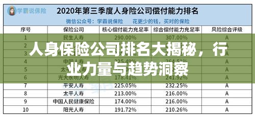 人身保险公司排名大揭秘，行业力量与趋势洞察