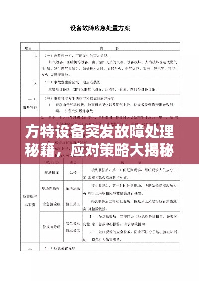 方特设备突发故障处理秘籍，应对策略大揭秘！